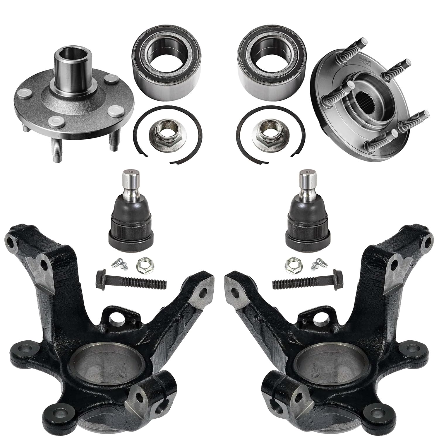 Detroit Axle - 6pc Front Steering Knuckles Kit for 2005-2012 Ford Escape