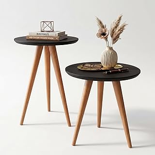 Kit Mesa Apoio e Lateral de Sofá Retrô Classic com 3 Pernas Decoração