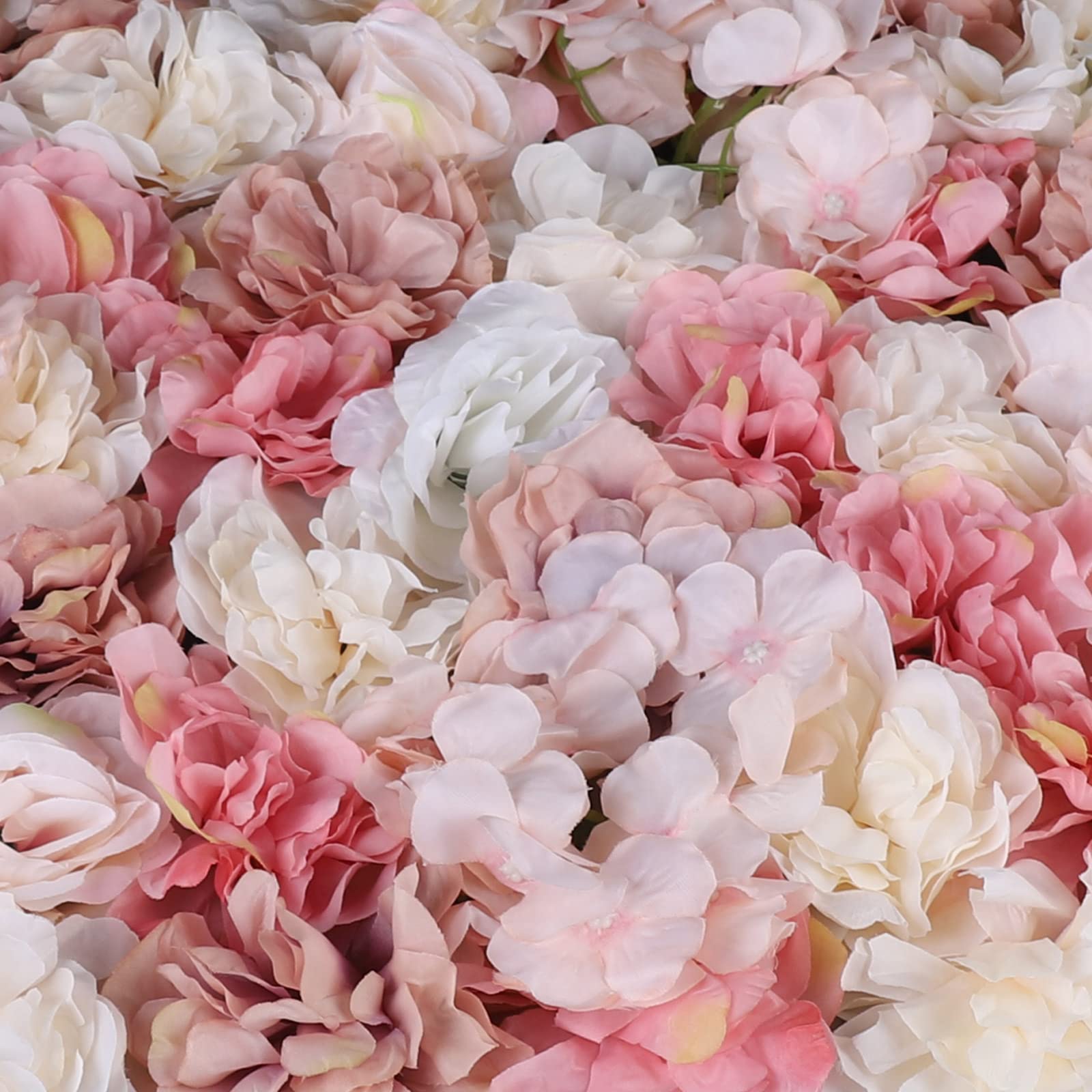 6Pcs Künstliche Blumenwand Rosenwand Kunstblumen Deko Wand für Hochzeit Schaufenster Balkon Hintergrund Dahlie+Rose+Hortensie