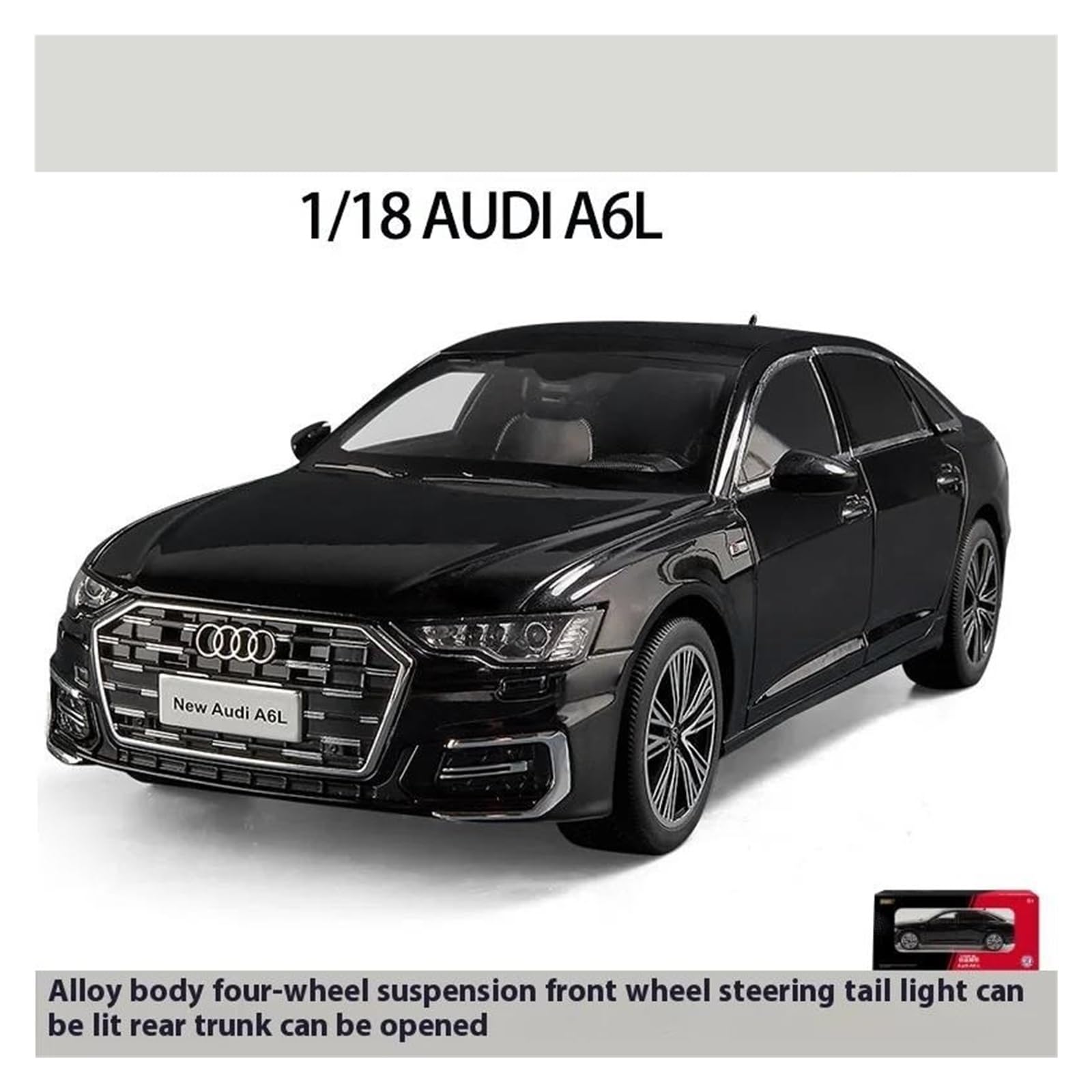 1:18 Per Audi A6 L Pressofuso Lega Auto Giocattolo Collezione Luci Suoni Porte Dell'auto Possono Essere Aperte Set Giochi Modello Auto per Hobby(Blu)