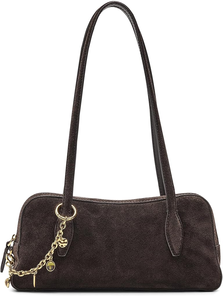 Brown Madewell Suede Mini E/W Satchel Shoulder Charm