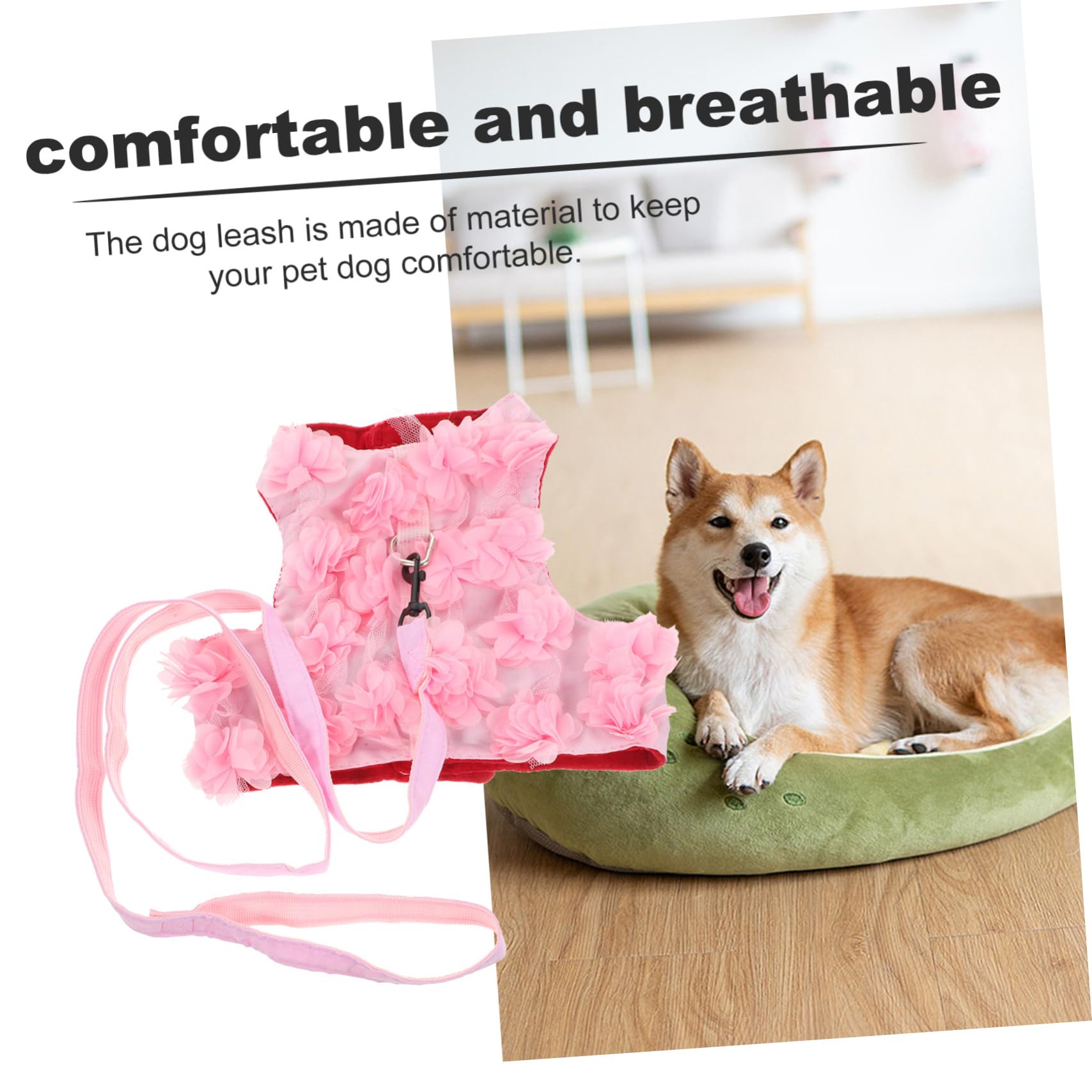 INOOMP 3stücke Blumen-Design Hundegeschirr XL Verstellbares Atmungsaktives Brustgeschirr Für Kleine Und Mittelgroße Hunde Für Im Frühling Und Sommer Sicher Und Gesund Für Ihren