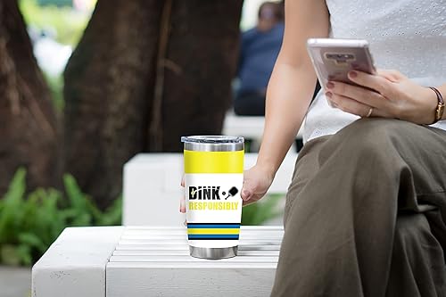 Miniatura 4 de NVJUI JUFOPL Vaso de pickleball con tapa, taza de café de viaje de pickleball para hombres y mujeres, regalos para amantes de las pelotas de