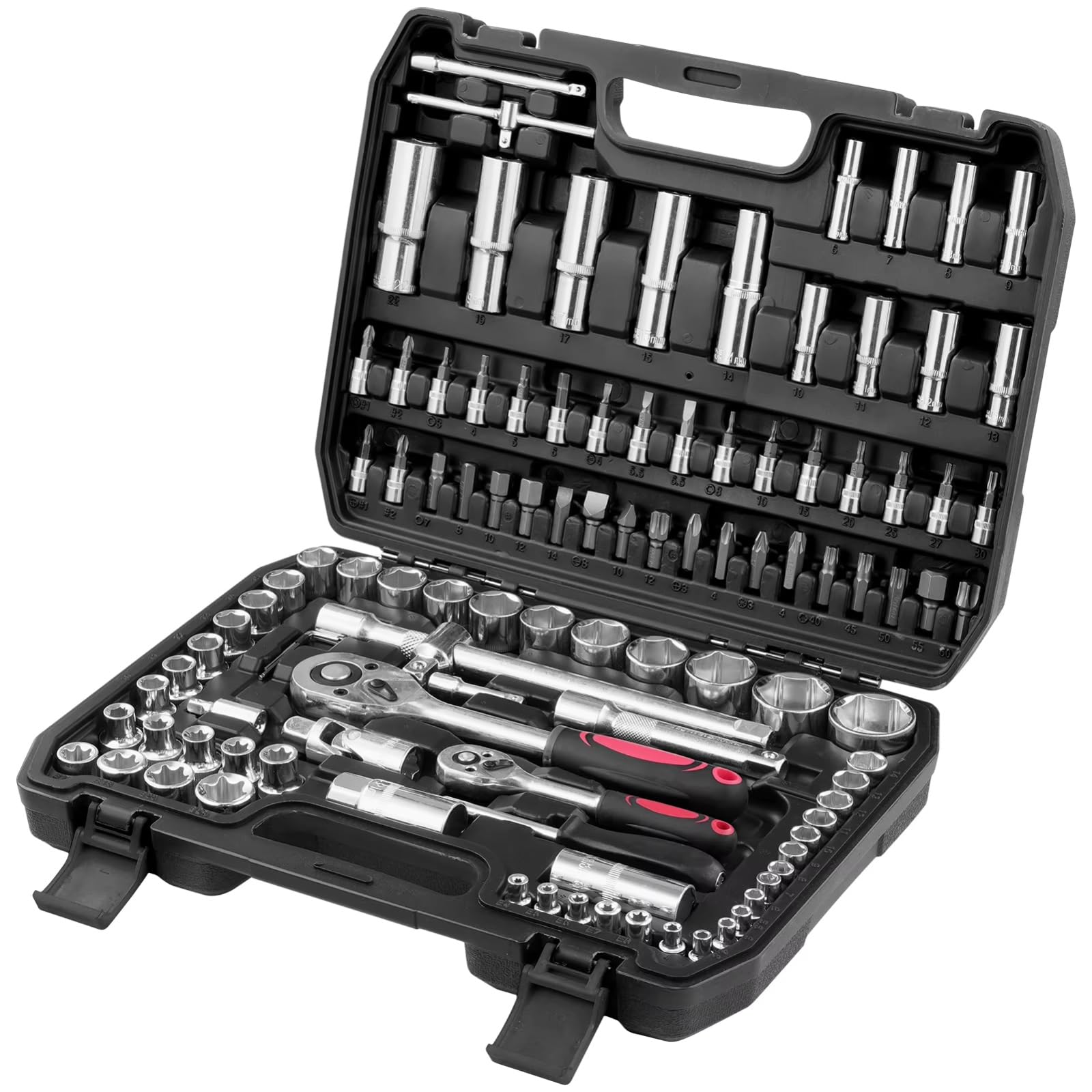 YNIYUJKL 108 Piece Wrench Set Ratchet Torque Tools For Auto Repair Allen Wrenches Ratchet Spanners Mechanic Tool Kit For Car Maintenance