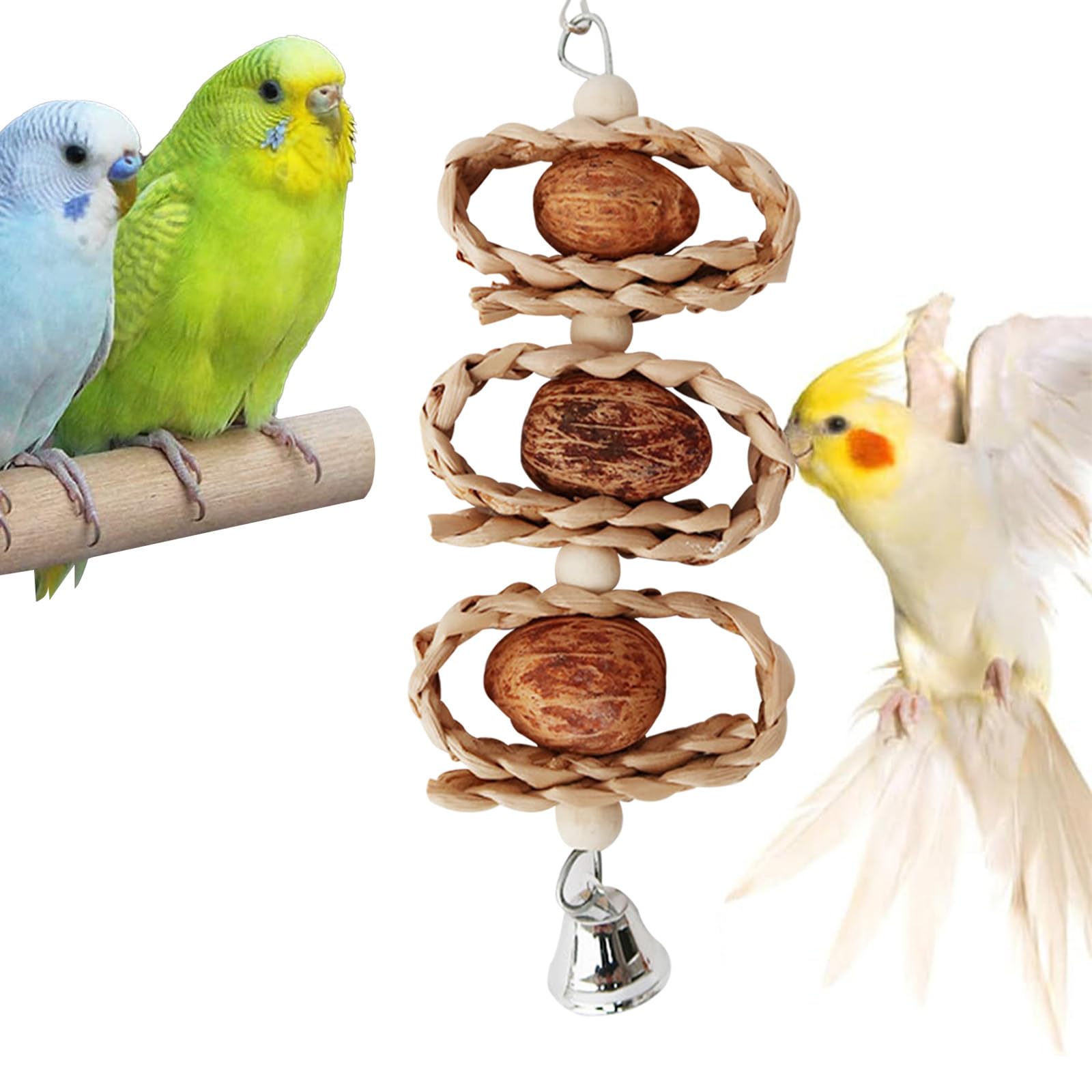 5 Pz Pappagalli per Uccelli, Giocattolo da Masticare per Pappagallo, Giocattolo per Pappagalli da Masticare per Cockatiels, Pappagallini e Uccelli Adorabili