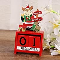 Vista 3 de Calendario de Adviento de cuenta regresiva de Navidad, escritorio de cuenta regresiva de días hasta Navidad, decoración de madera, calendario