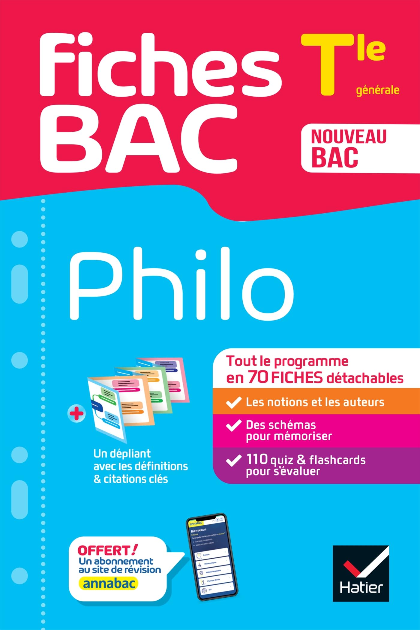 Fiches bac - Philo Tle - Bac 2026: tout le programme en fiches de révision détachables: 1