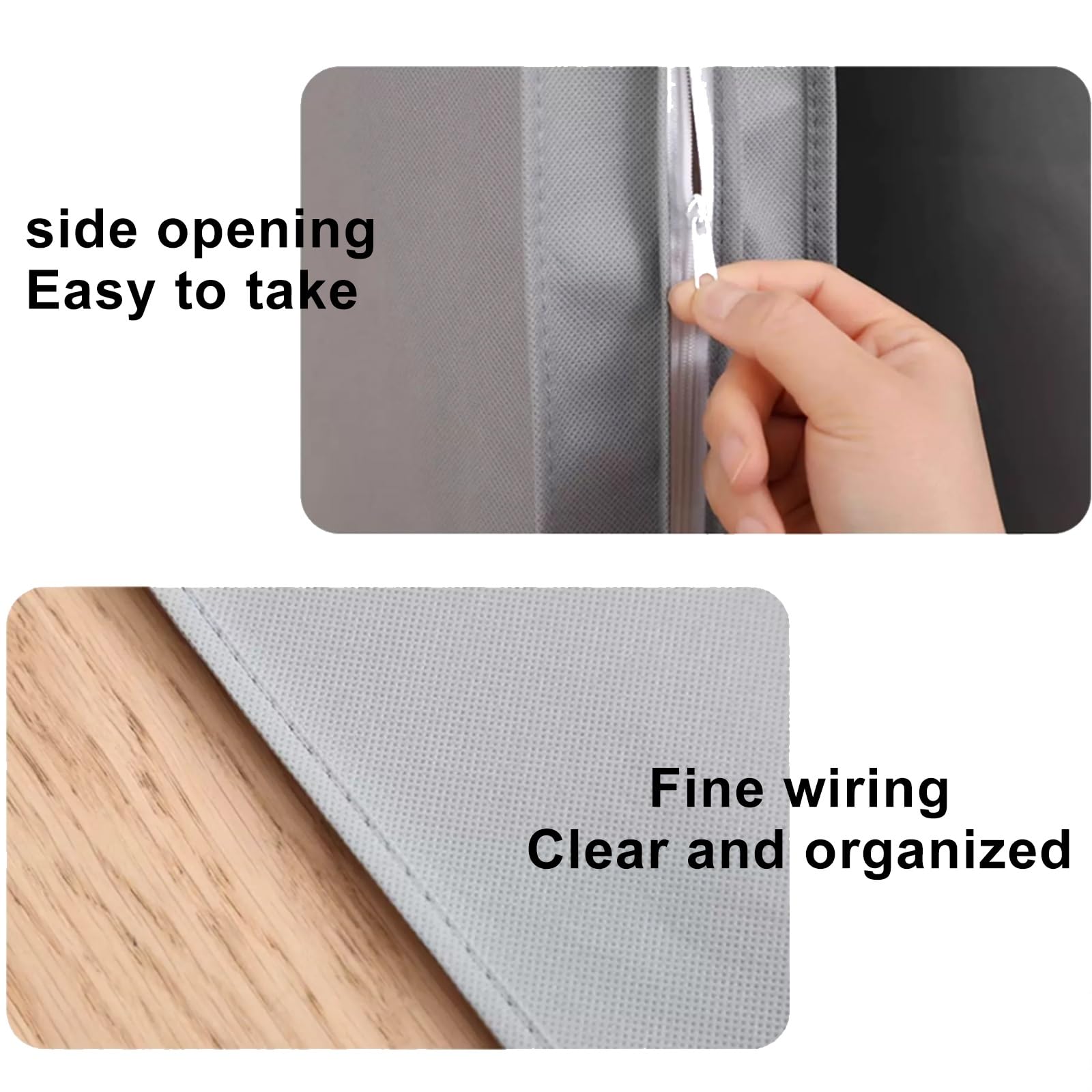 Lote de 5 Fundas Ropa Armario Colgar, Funda Traje, Fabricadas Tejido No Tejido Ventana Transparente, Ideales para Guardar Trajes Abrigos(Gray,60 * 110 * 11cm/23 * 43 * 4in)