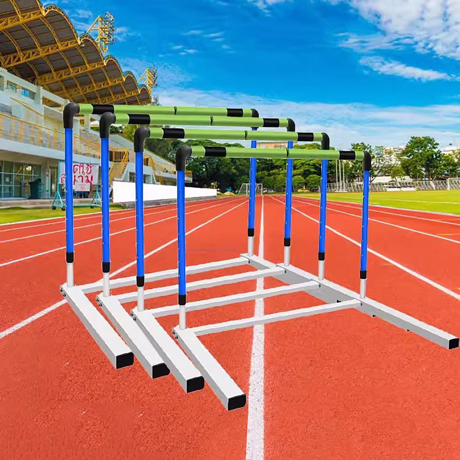HDYZJQ Adjustable Plyometric Hurdles/Metalized Foam Hurdles 4pcs, Portable Speed and Agility Training Equipment, Professional Track & Field Hurdles for Athlete Trainer