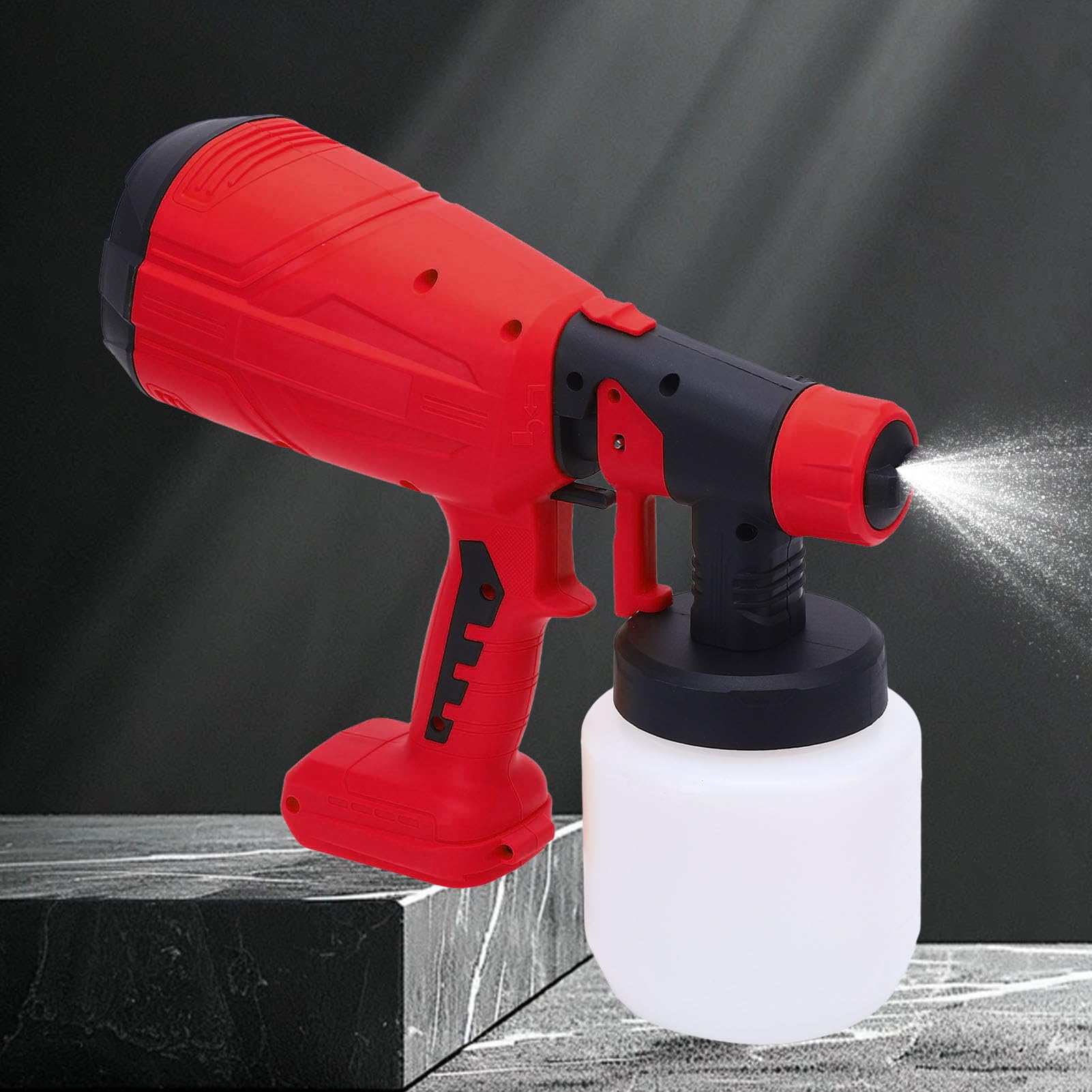 Spruzzatore Vernice Senza Fili, 200W A Batteria Pistola A Spruzzo Elettrica con Contenitore 800 Ml, 4 Ugelli, per Verniciatura Case, Mobili, Recinzioni, Pareti, Porte, Armadi