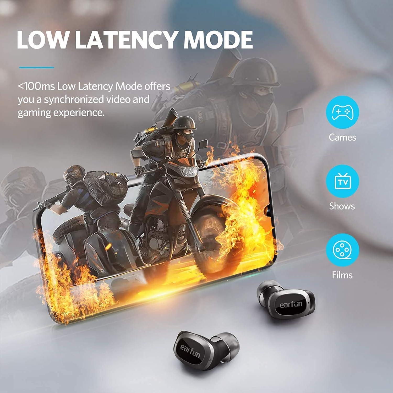 Wееklу Tор Sаlе Wireless Earbuds Active Noise Cancelling – EarFun® Free Pro Bluetooth 5.2 Earbuds, in-Ear Headphones with 4 Mics, Clear Sound Deep Bass Earphones, Lightweight Fit, Low Latency, IPX5 Waterproof, 32Hrs