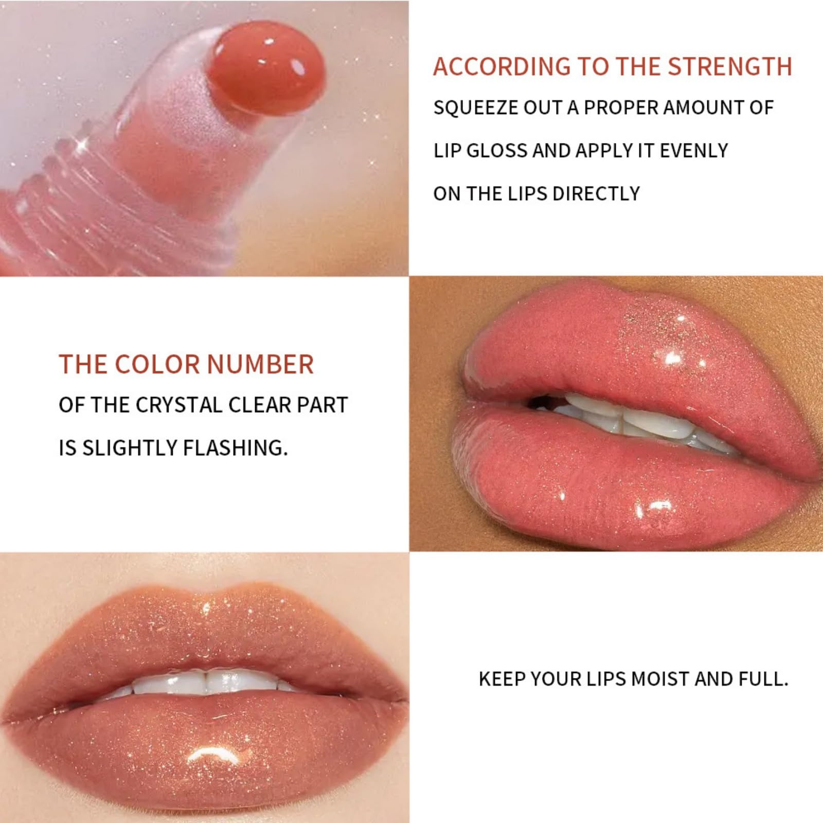 3PCS Moisturizing Lip Oil Set,Plumping Lip Oil Kit,Tinted Lip Oil Light Lip Gloss,Jelly Liquid Lipstick Lip Gloss,Long Lasting Lip Glow Balm Lip Care,Shimmer Liquid Lipsticks(Strawberry Melon Coconut) - Image 3