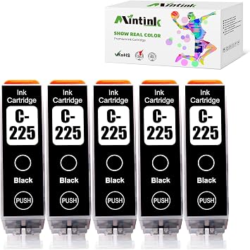 PGI225BK PGI-225 Black Ink Cartridge Replacement for Canon PGI225 225 Ink cartridges Use with PIXMA MG6120 MG6220 MG5320 MX882 Printers PGI225 Black Ink Cartridge 5 Pack