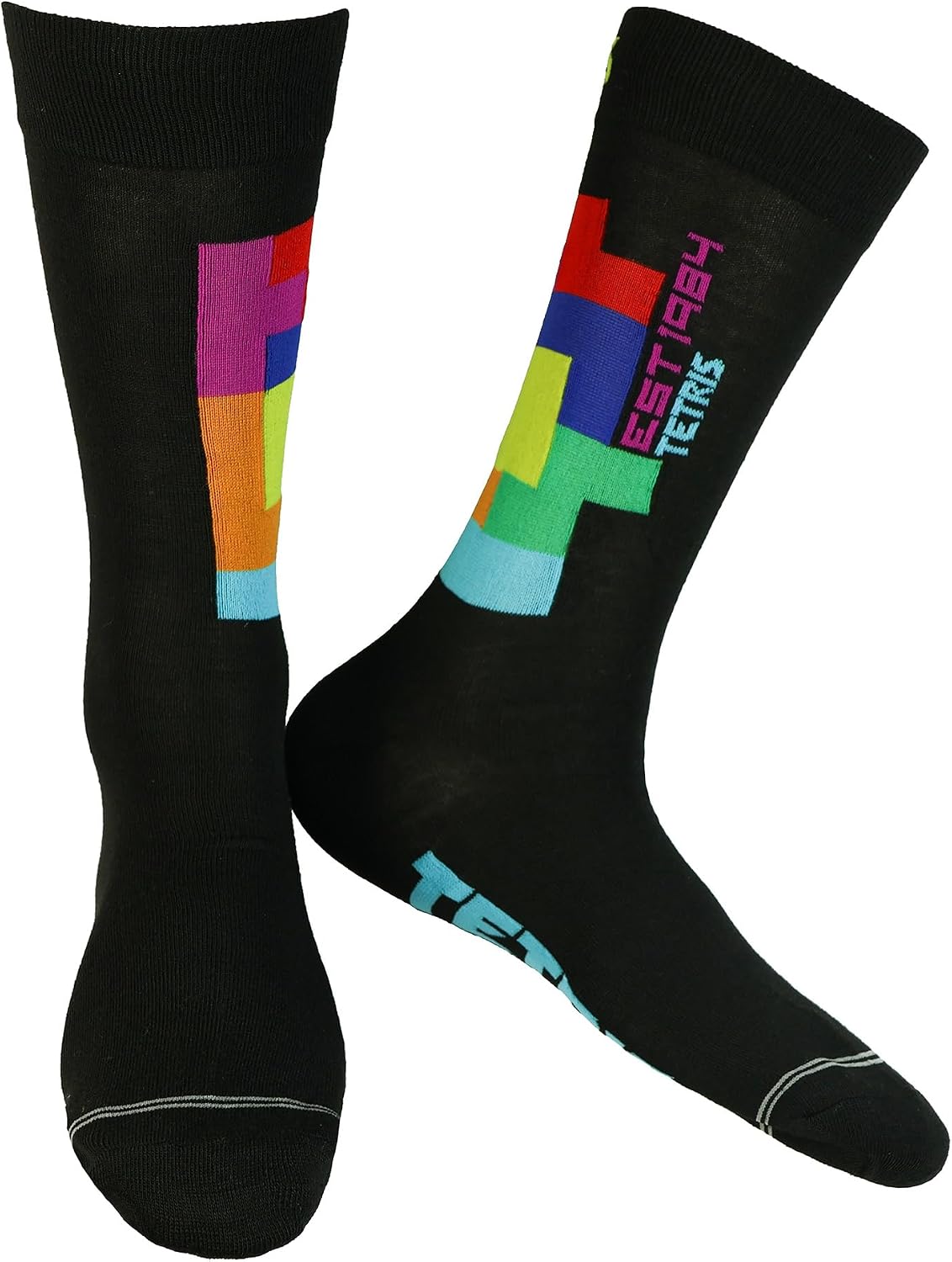 Tetris Socks Men's Block Logo Design 2-Pack Mid-Calf Crew Socks 2 Pair image 4