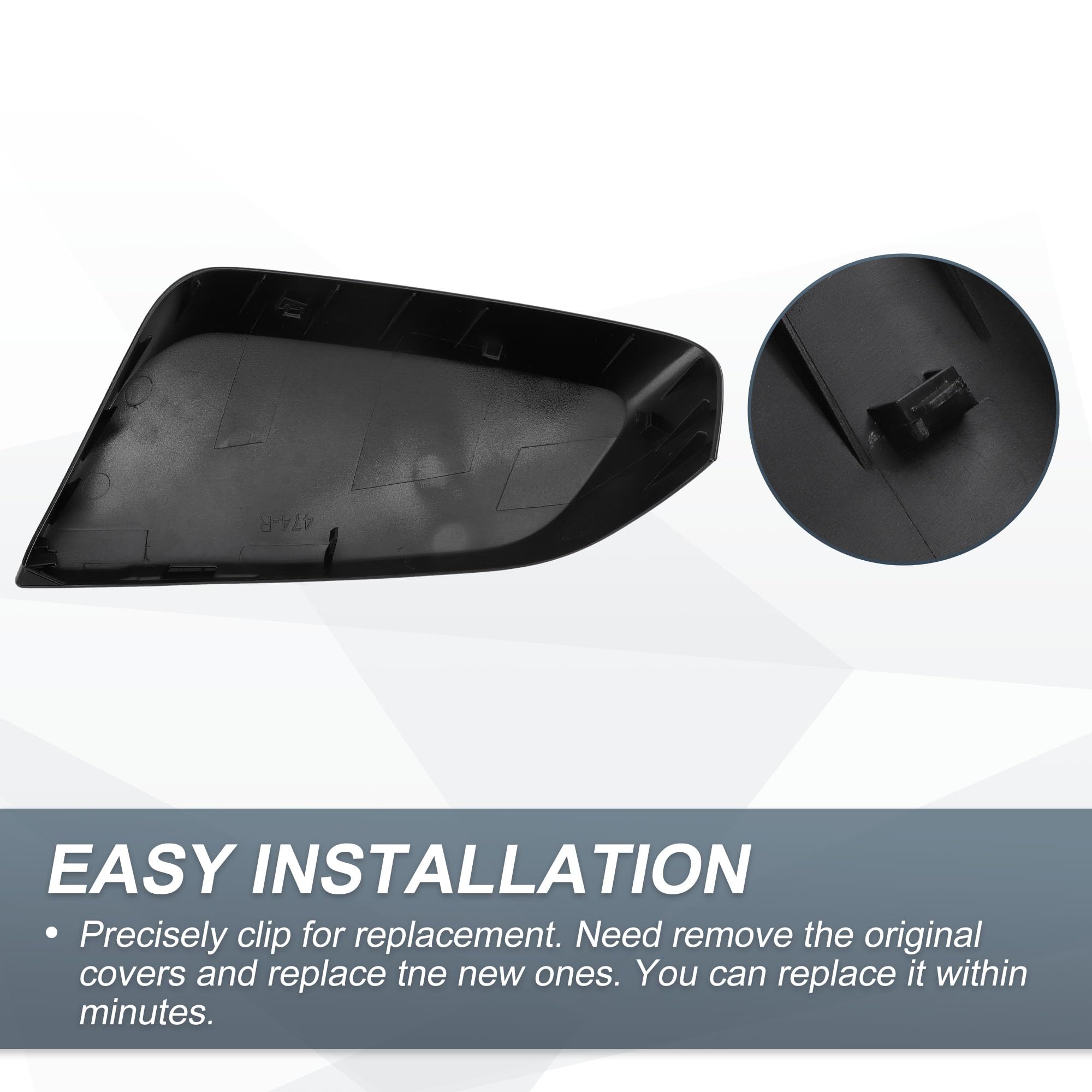 Pair Of White Painted Mirror Cover Caps For Toyota Tundra & Sequoia (2011-2019) - Direct Fit