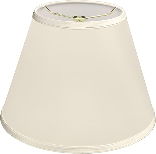 Aspen Creative 32690A, pantalla de lámpara Empire de tapa dura, 7 pulgadas superior x 13 pulgadas inferior x 9-12 pulgadas inclinada, tela champán