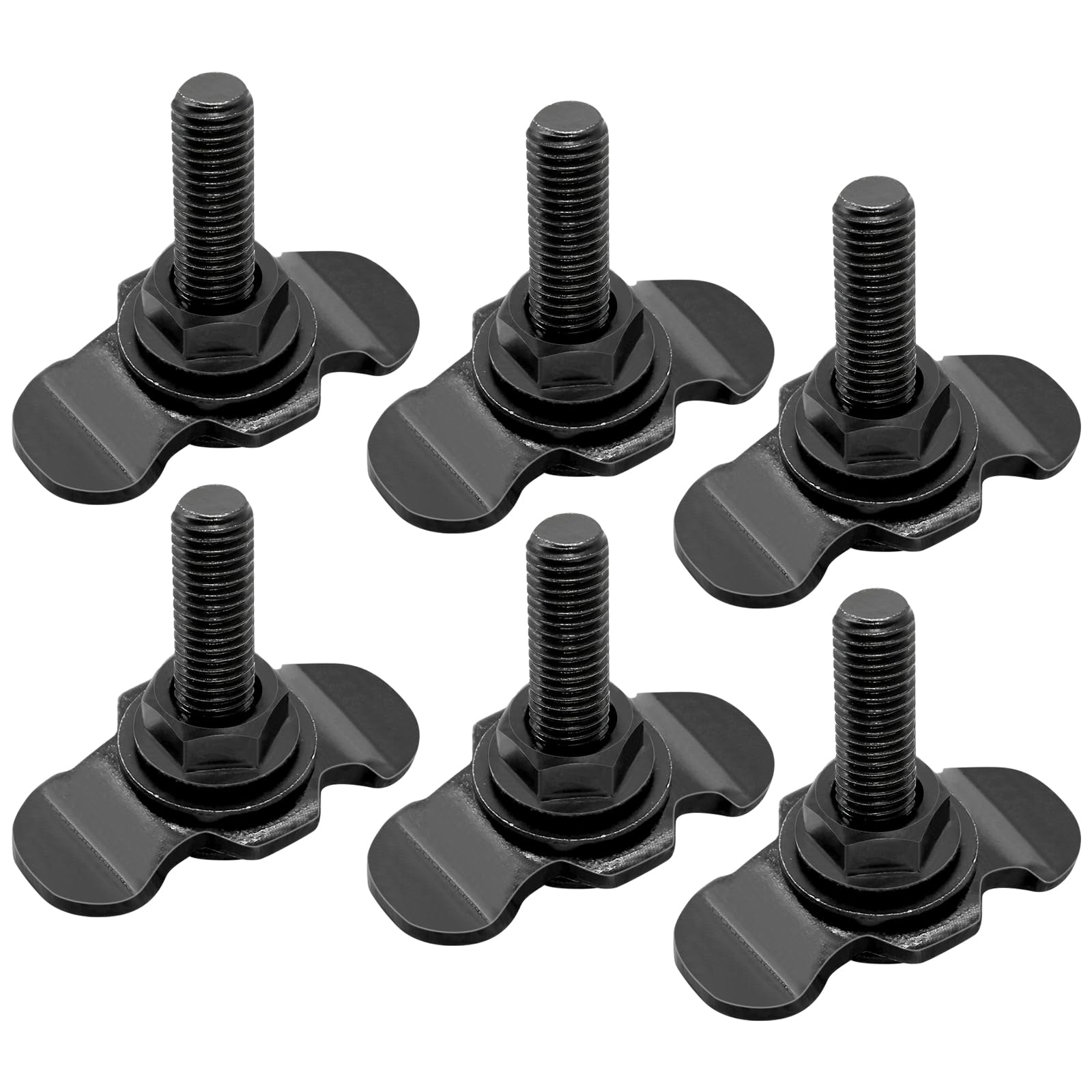6 Stück Zubehör Airlineschiene Fitting Airline Schienen Zubehör M8 × 40MM 500daN Endbeschlag Schraubfitting für Airlineschiene Endfitting, Schwarz