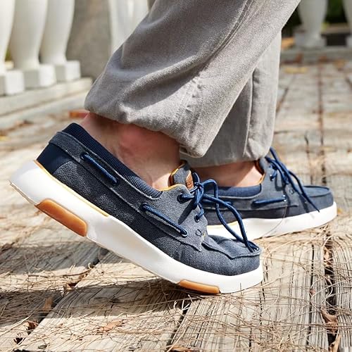 Miniatura 7 de OrthoComfoot Mocasines ortopédicos sin cordones para hombre mocasines casuales de lona para fascitis plantar con soporte de arco, cómodos zapatos