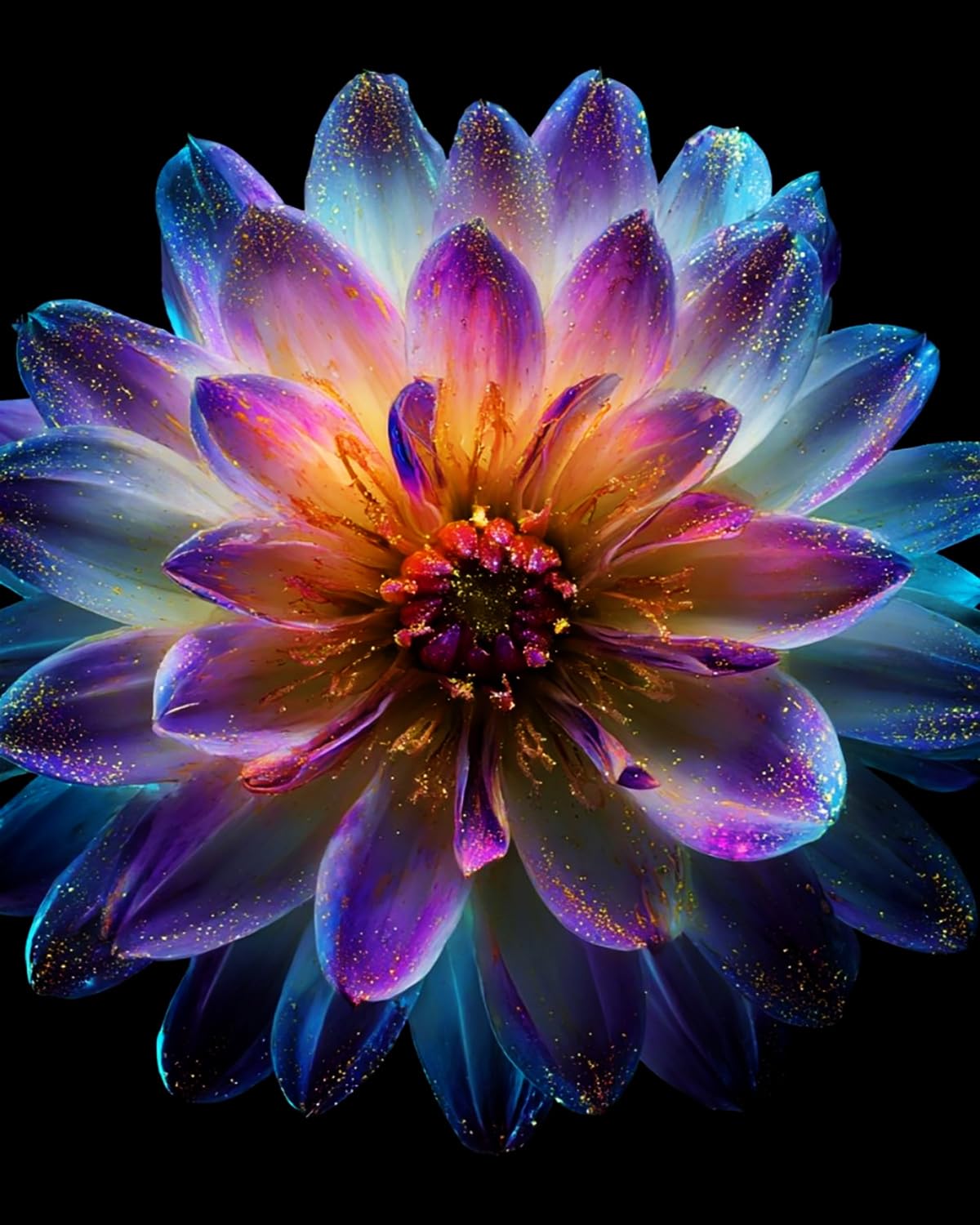 Liubaishi Multicolour Paint By Numbers For Adults, Starlight Lotus, 40X50 Cm Acrylic Canvas Kit With Brushes And Paints