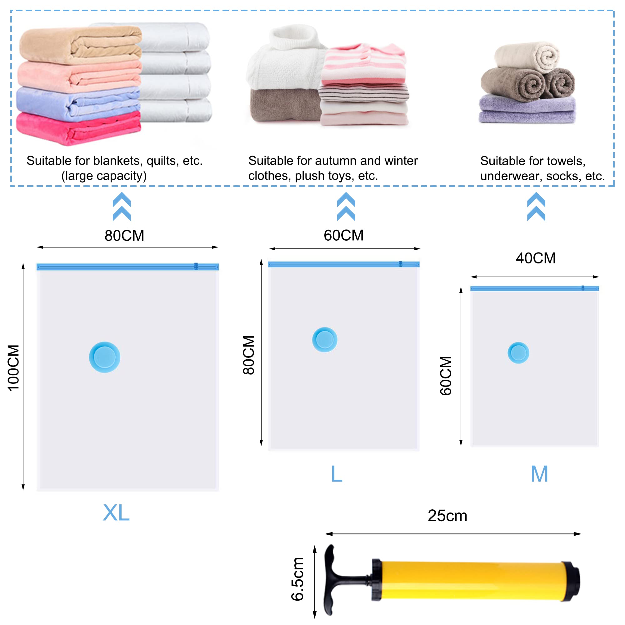 Lot 6 Sacs De Rangement Sous Vide MAOYUTOU - Économise 90% D'espace Pour Vêtements Et Couettes