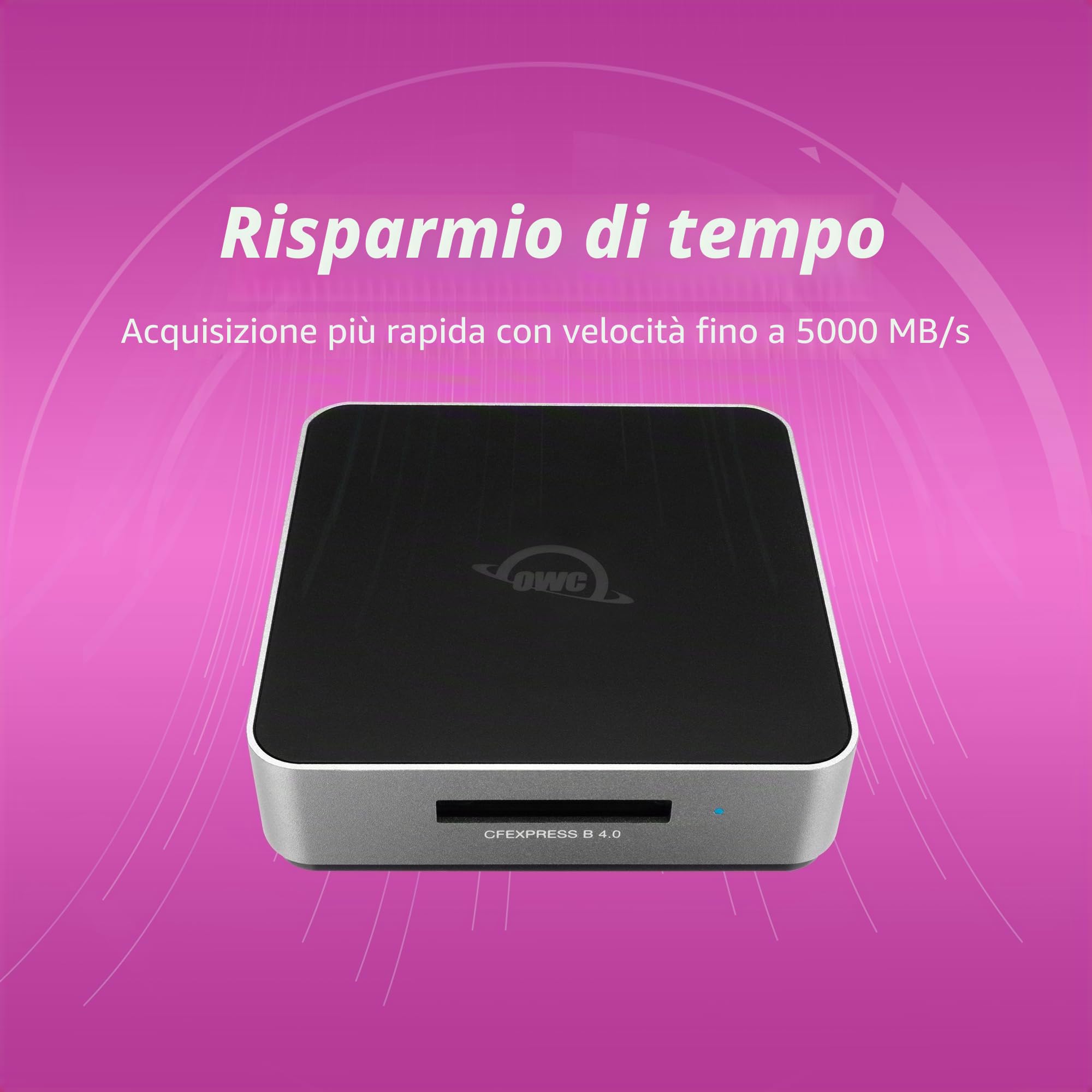 OWC Atlas Lettore di schede CFexpress 4.0 Tipo B USB4 (40 Gb/s) - Compatto ultraveloce per professionisti creativi