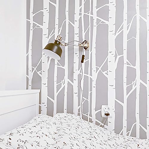 Vista 10 de STENCILIT® Plantilla de pared de bosque de abedules, plantilla XL de 24 x 37 pulgadas, plantillas de pared de árbol para pintar patrones grandes