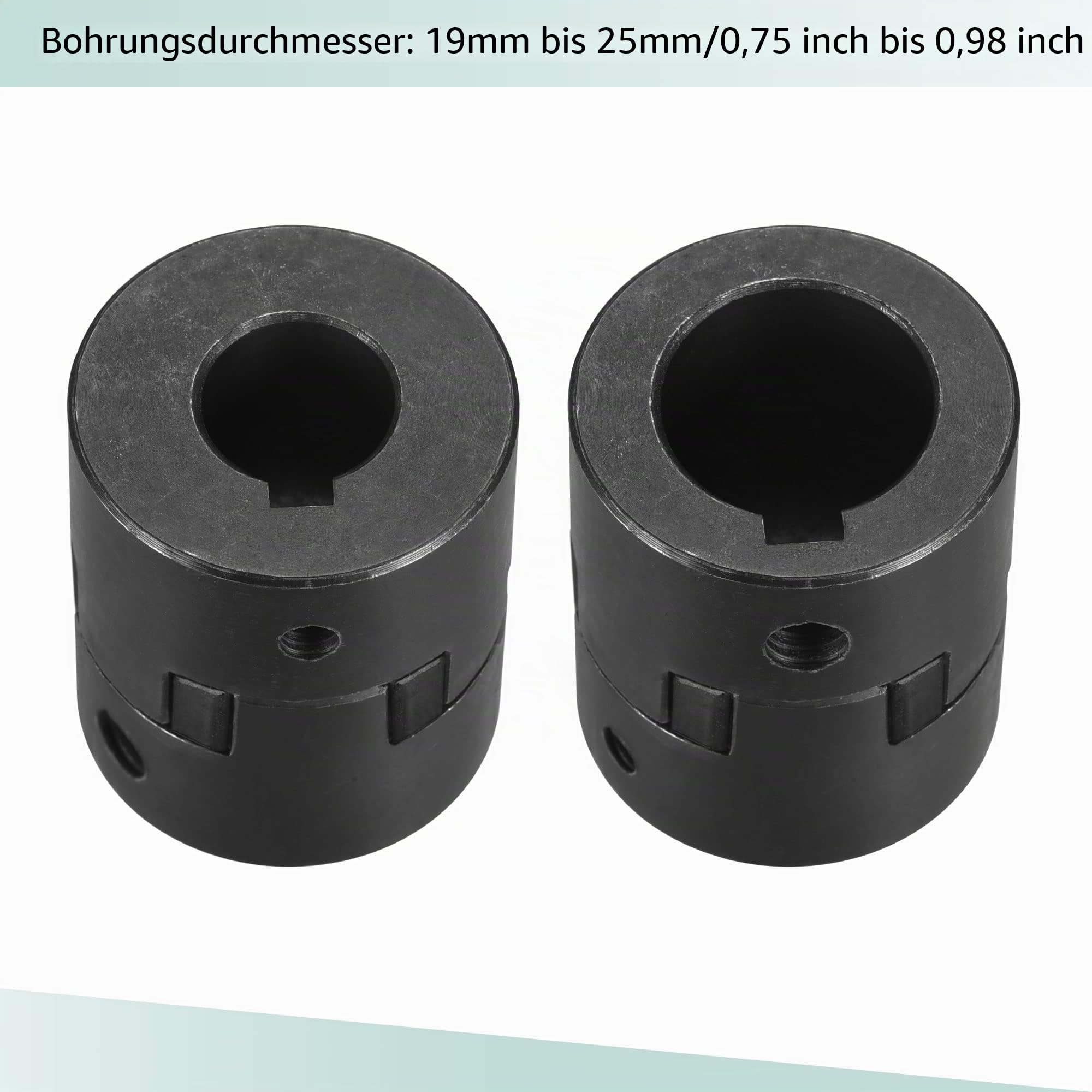 sourcing map Flexible Kupplungswelle 19 mm bis 25 mm Flexible Kupplung 51 mm L x 44 mm OD Motorkupplungsgelenk