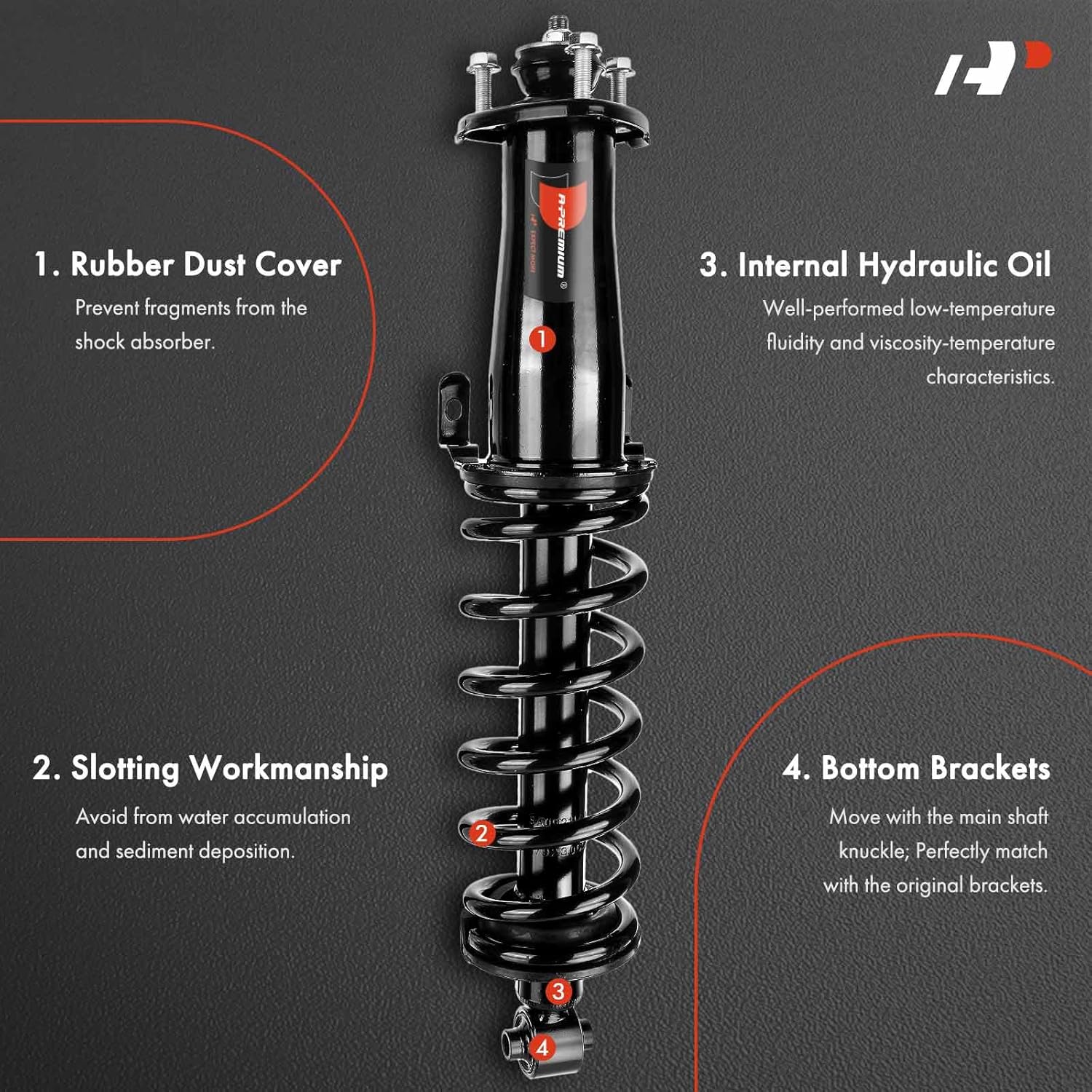 A-Premium Rear Complete Struts Compatible with Lexus [Sedan AWD] IS250 2006-2013, IS350 2011-2013 - 2x Replacement Suspension Shock Absorber with Coil Spring Assembly