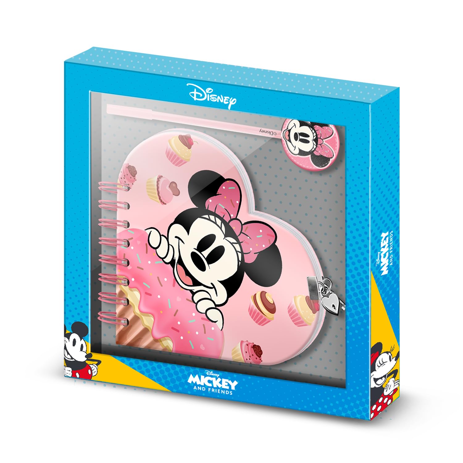 Disney Minnie Mouse Muffin-Heart Diary + Pen, Pink
