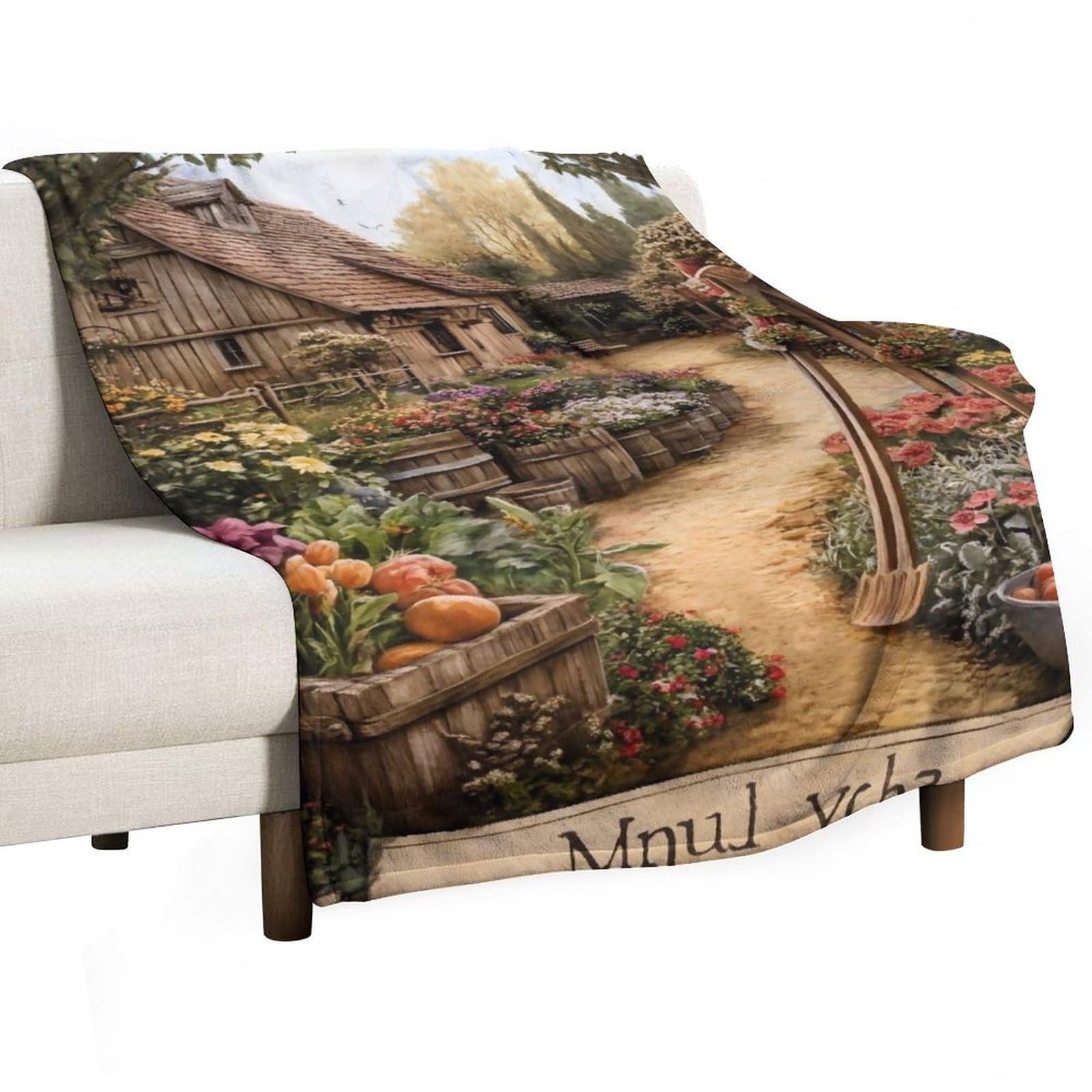 YHGSREUOH Country Garden (4) Flannel Blankets Fleece Soft Throw Lightweight Plush Gifts for Couch, Bed, Cozy Sofa Plush, Chair, Lovers 32x48inch(80x120cm)