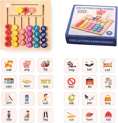 Miniatura 4 de NOOLY Juguete de rompecabezas de ortografía, juego de mesa lógica a juego de aprendizaje juguetes educativos para niños y niñas de más de 3 años