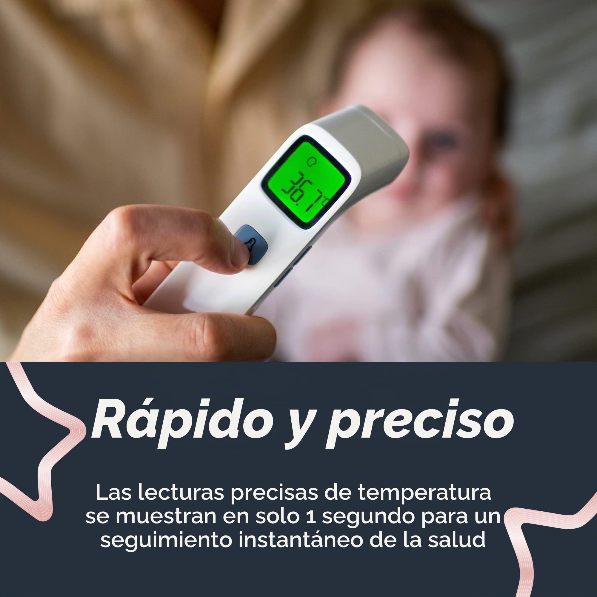 Tommee Tippee NoTouch Termómetro digital infrarrojo para la frente, 0 m+, esencial para bebé recién nacido, lecturas instantáneas de 1 segundo en elección de ˚C o ˚F