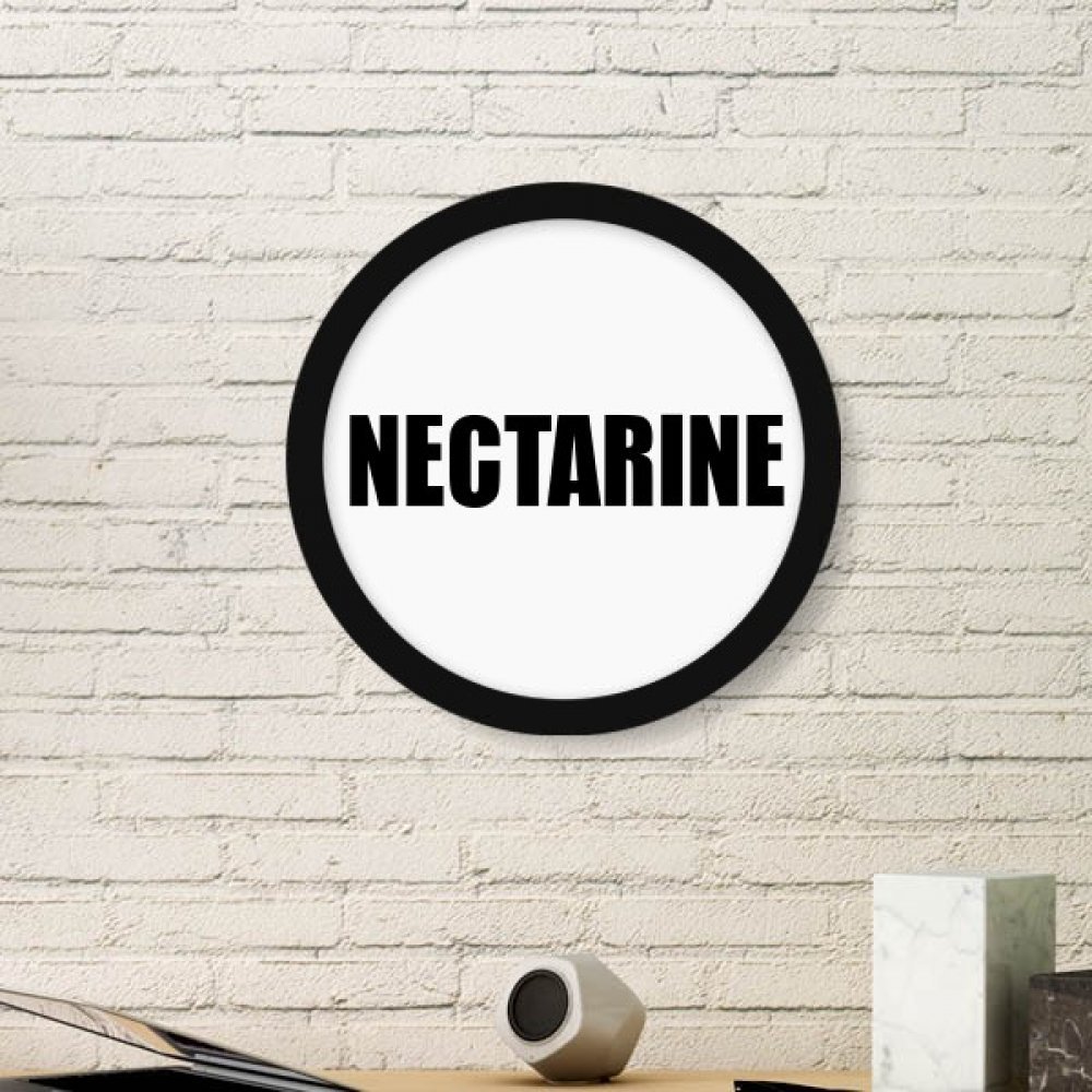 Cadre photo rond en bois noir peinture nectarine décoration murale fruits art