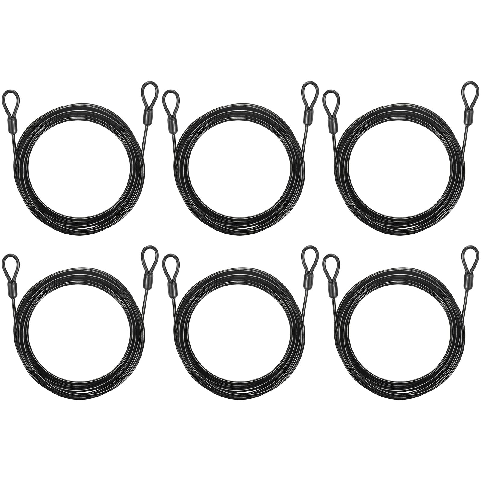 PATIKIL Cable Lock Safety Cable Luggage Lock 1/8" x 11.5 ft Black 6 Pcs โ image 1