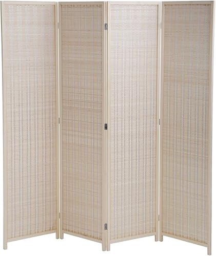 Miniatura 8 de Divisor de habitación de 4 paneles, pantallas plegables de privacidad, divisores de habitación para oficina en casa, estudio, apartamento (negro)