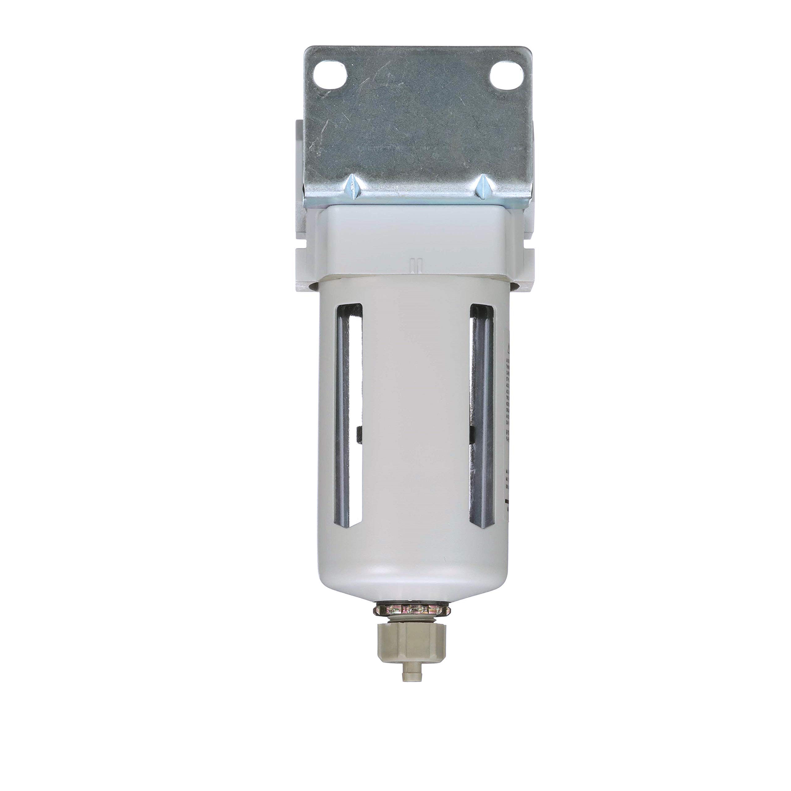 PneumaticPlus SAFM400-N04B Filtro de aire comprimido para coalescencia, 0,1 micrones 1/2 pulgadas NPT – Cuenco de polietileno, drenaje manual, soporte