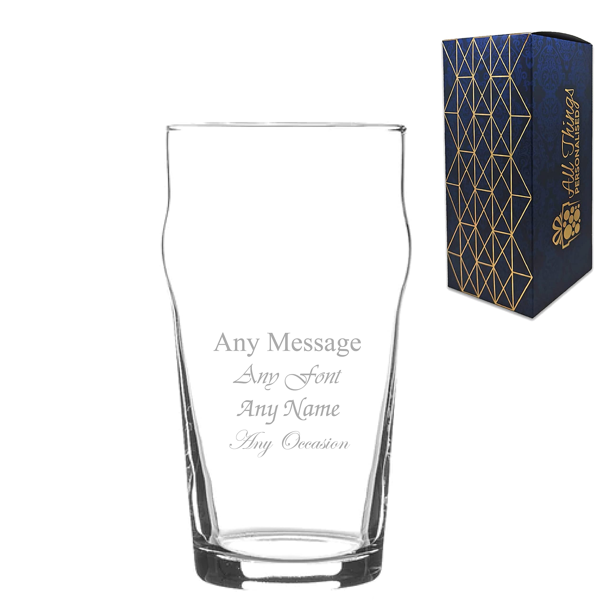 Verre à bière classique gravé 570 ml avec coffret cadeau