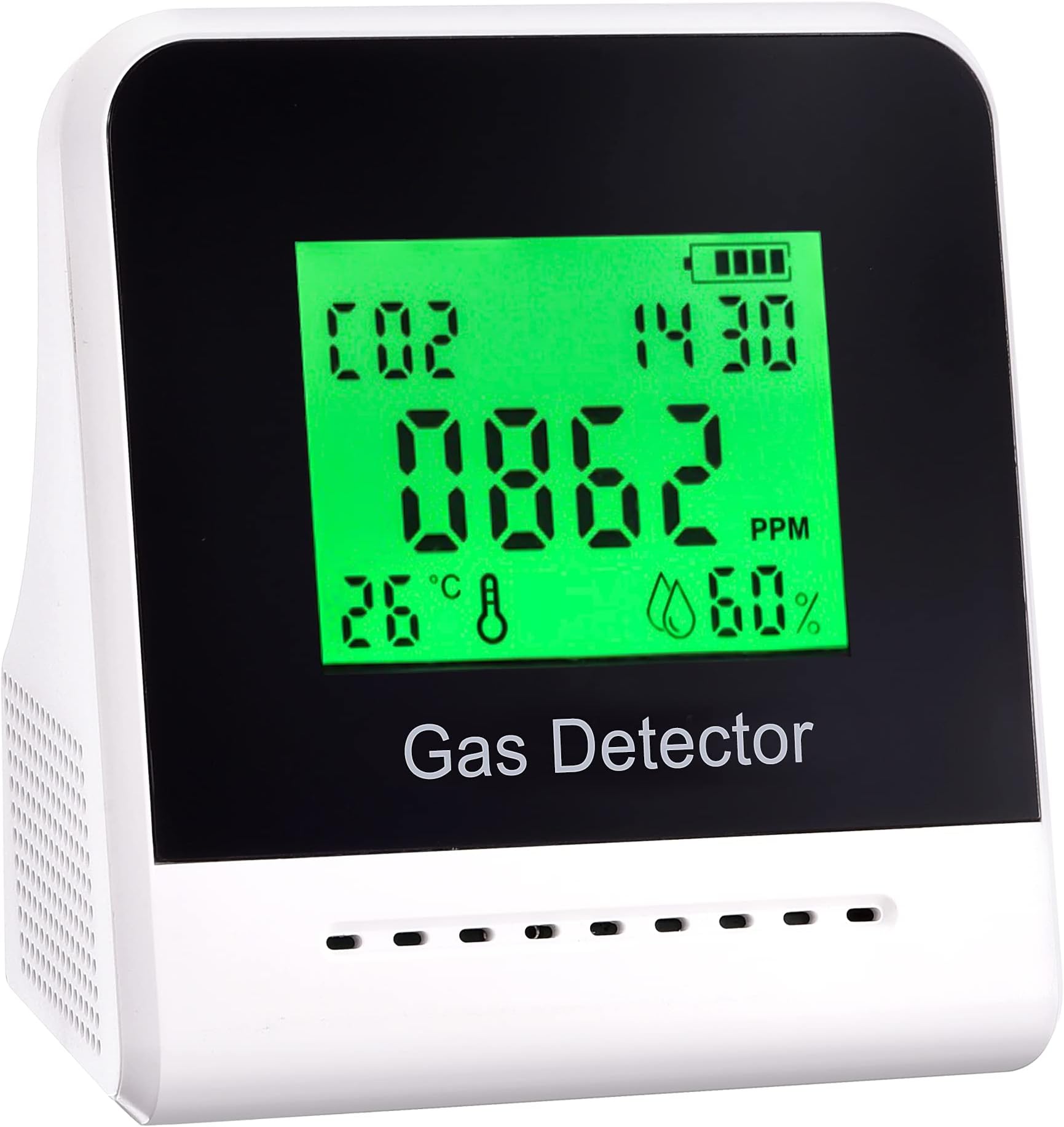 iMeistek CO2 Detector Carbon Dioxide Monitor Meter with NDIR Sensor 400-5000 PPM, Air Quality CO2 Monitor with Sound Alarm, Temperature, Humidity, Rechargeable Battery Powered