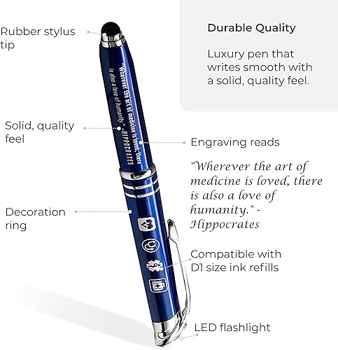 Miniatura 2 de Inkstone Bolígrafo de regalo inspirador médico con cita donde se ama el arte de la medicina, también hay un amor por la humanidad, lápiz capacitivo