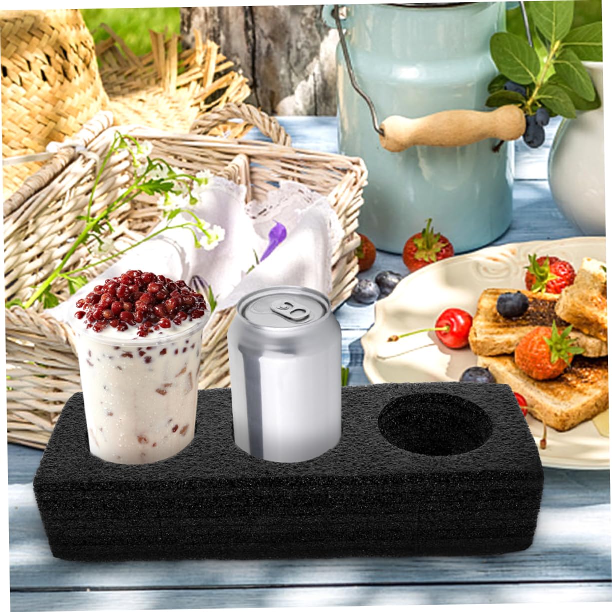 SOLUSTRE Sturdy Drink Carrier Tray 2 Cup Beverage Holder Portable Cup Tray for Takeout Leakproof for Cold Hot Drinks