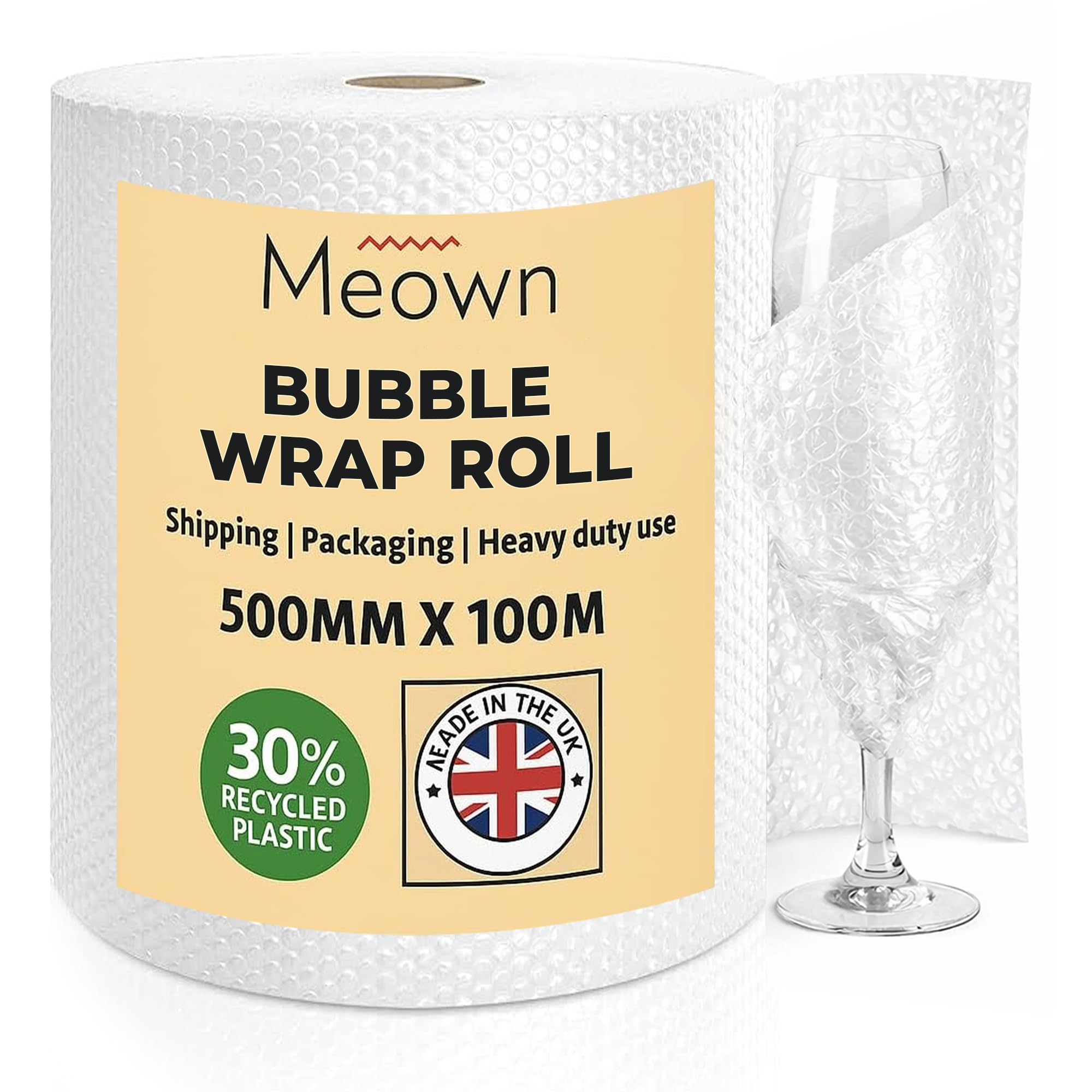 Meown Bubble Wrap 500mmx100m - Premium Quality Bubble Wrap Roll - Packaging Material for Shipping and Storage, Protect Your Goods with Ease