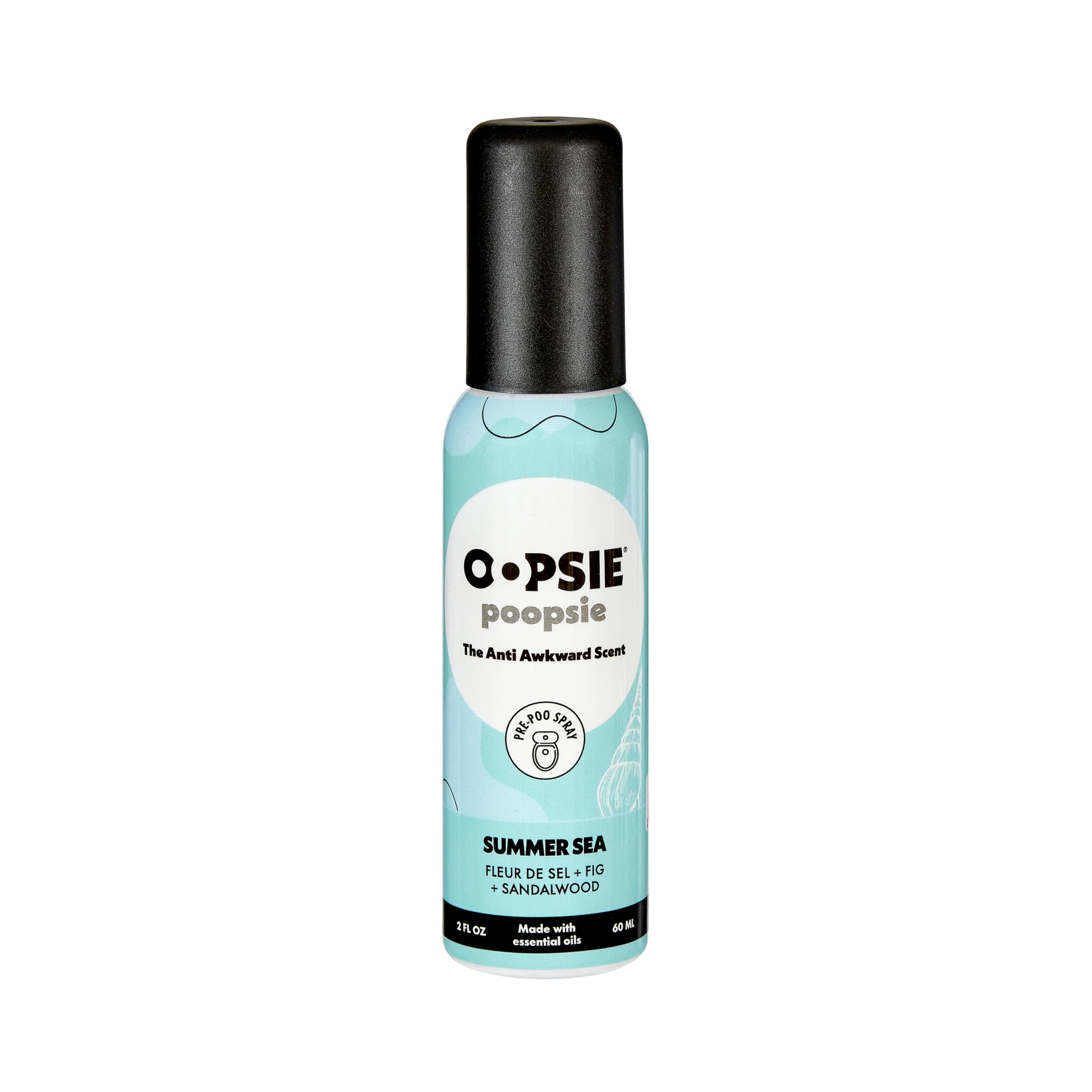 OOPSIE POOPSIE Aromar Pre-Poo toilet spray, discreet & portable original odor deodorizer scents. 2Oz bottle - Summer Sea