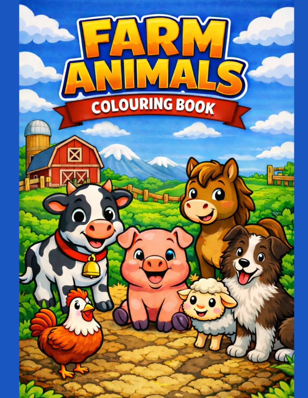 Farm Animals Colouring book: Simple, cute farm animals for little artists to enjoy