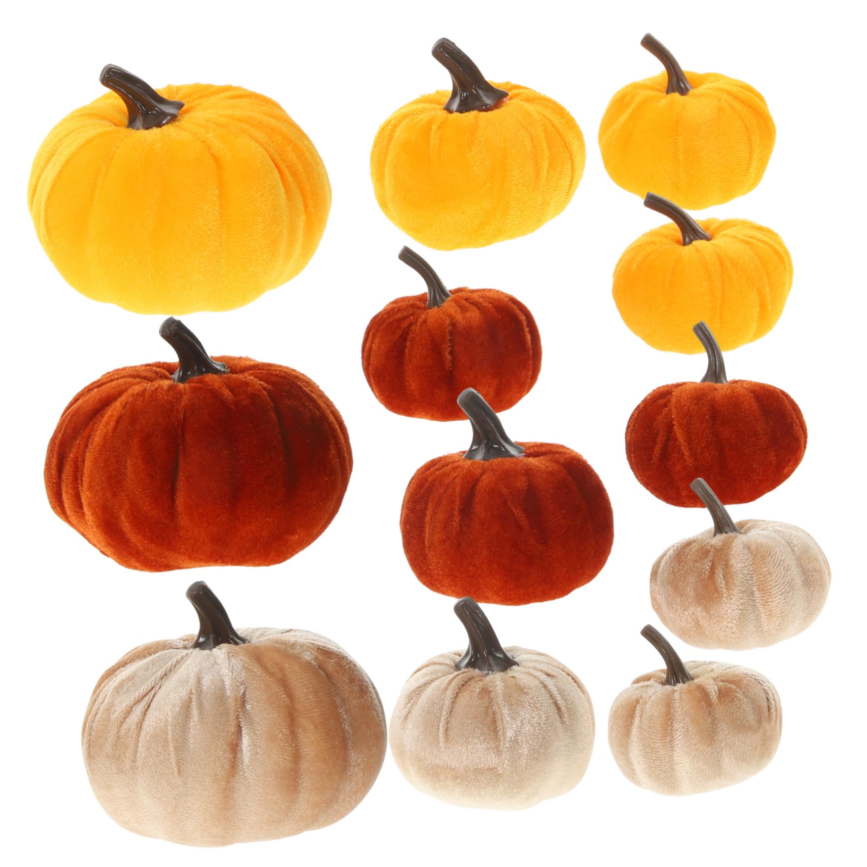 Alipis 3 Sätze Teiliges Set Künstliche Kürbisse Herbstliche Dekoration Für Halloween Und Erntedankfest Realistische Samt Pumpkin Modelle Für Tisch Und Partygestaltung 12 Stück * 3