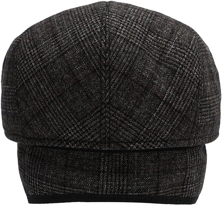 Men's Newsboy Hat with Earflaps Flat Ivy Caps Irish Cabbie Cap - Image 5