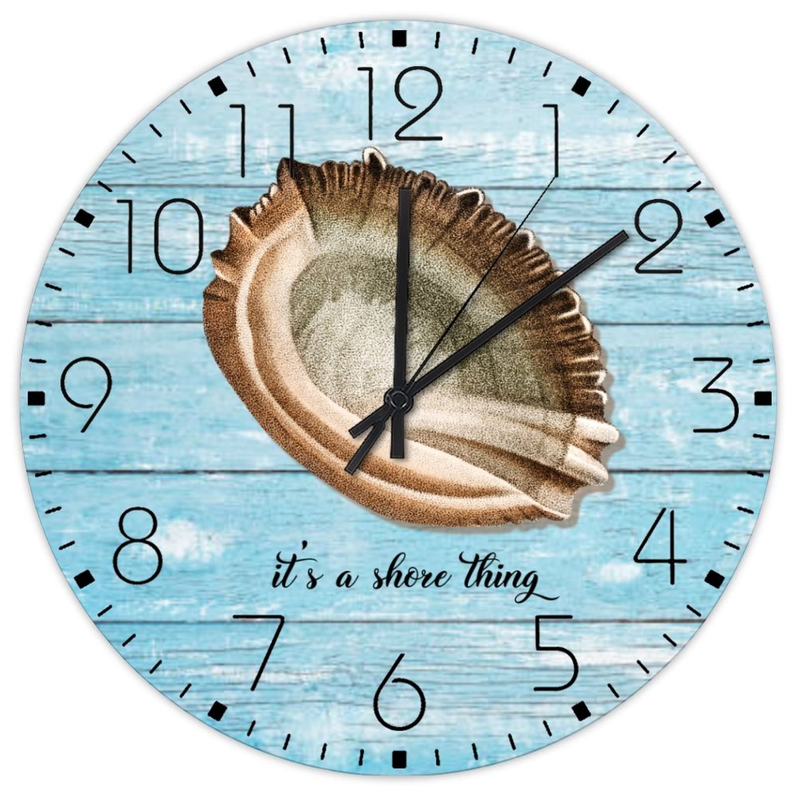 Horloge murale en bois bord de mer de 30 cm idéale pour une salle de bain rustique