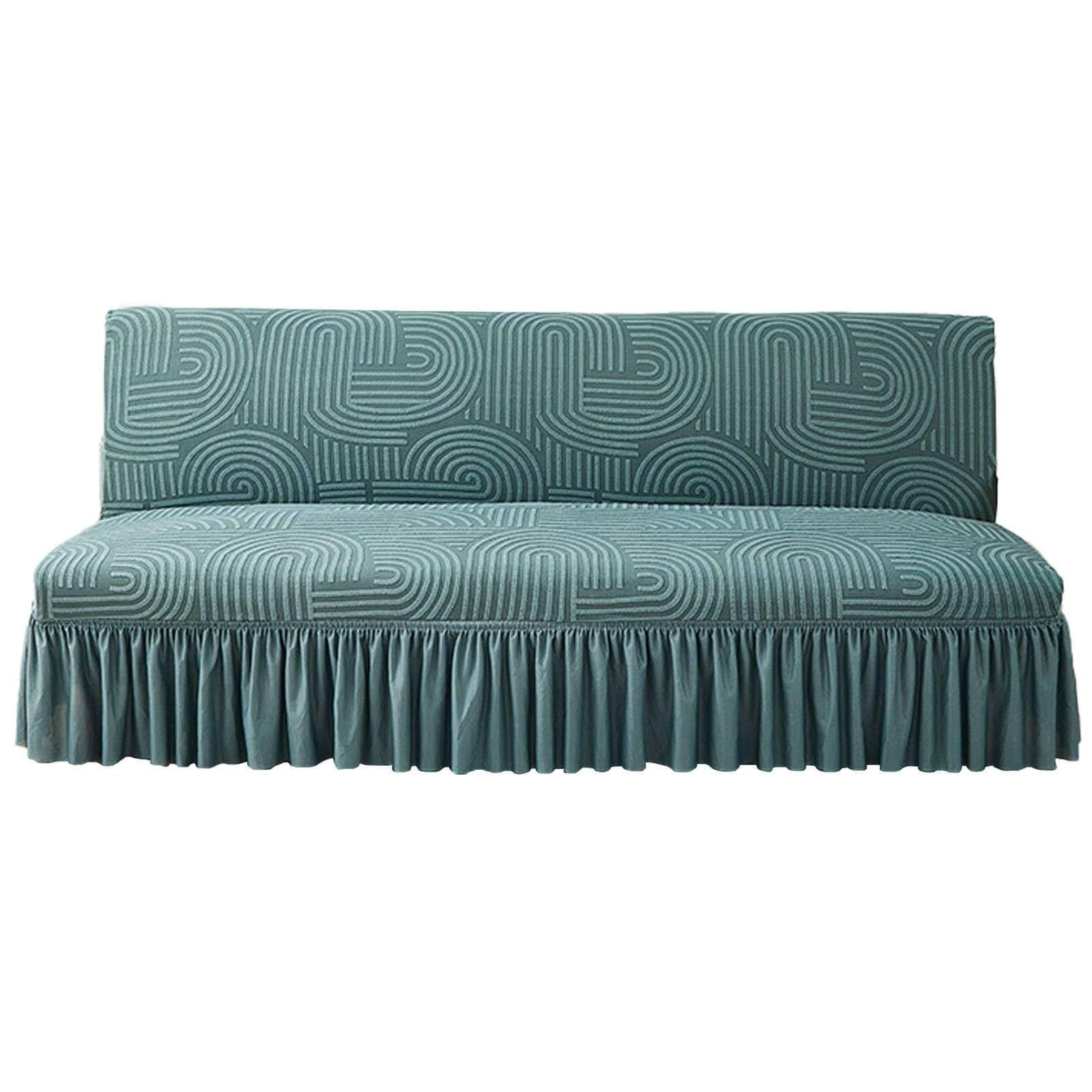 Housse de futon extensible verte pour réparer un canapé usé ou taché facilement