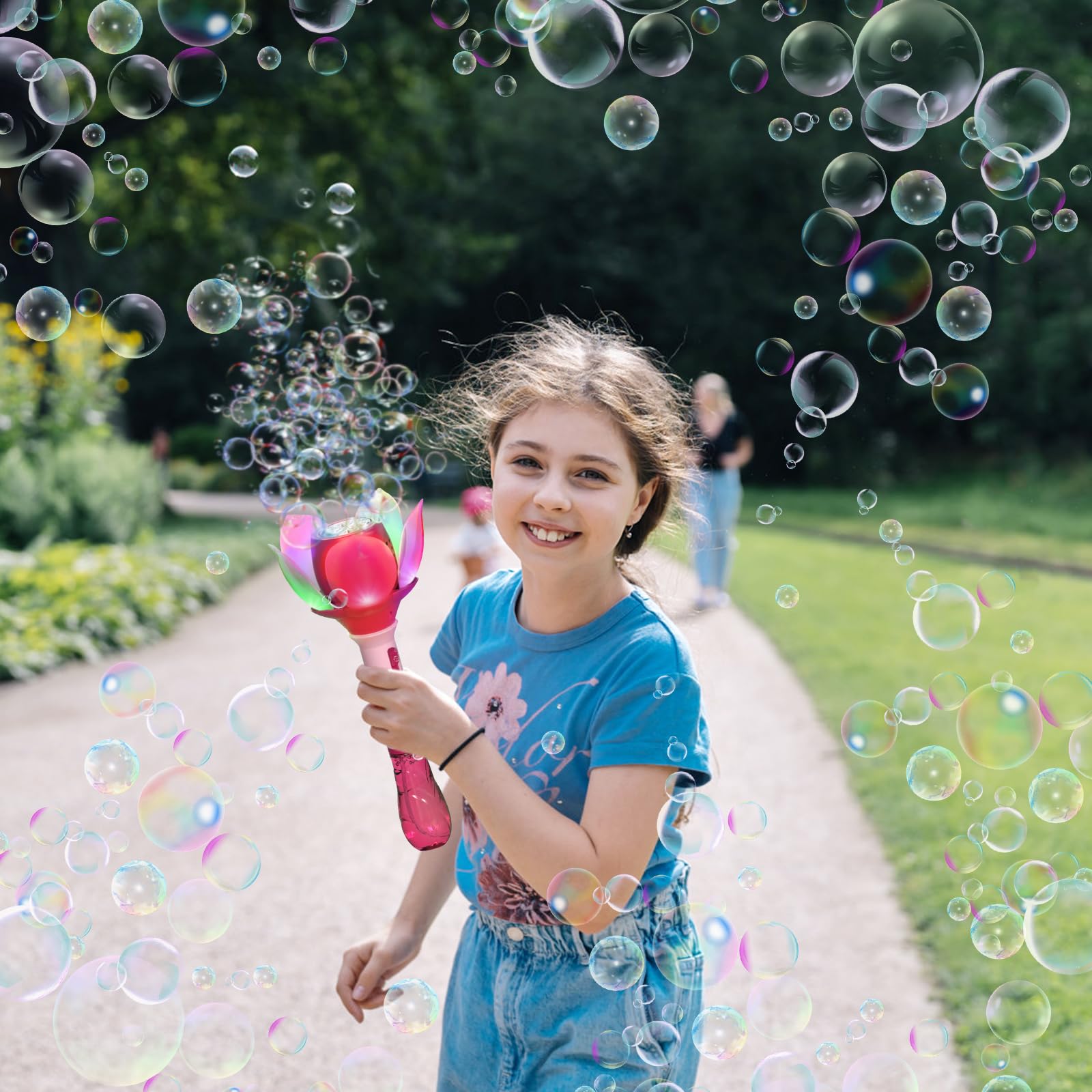 Sparabolle Di Sapone Bambini, Bubble Gun Ape Lotus Bambini, Macchina Bolle Sapone Elettrica Con Soluzione per Bolle, Pistola Bolle Di Sapone Matrimonio 10000+ Bolle/Minuto, Per Esterni/Feste/Matrimoni