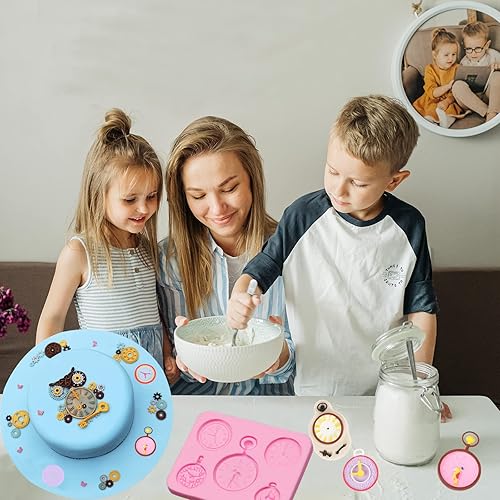 Miniatura 5 de 3 moldes de silicona de chocolate para reloj de bolsillo, moldes de reloj mecánico para fondant para decoración de pasteles de cumpleaños,