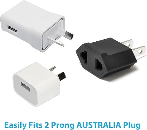 Miniatura 4 de Ceptics Adaptador de enchufe europeo a estadounidense, Europa, Asia, China, Corea a Estados Unidos, adaptador de 2 pines tipo C a tipo A, Japón,